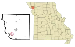 Location of Amazonia, Missouri