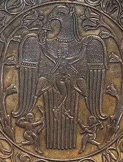 Close up scene of the Sassanid silver plate