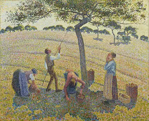 Camille Pissarro, 1888, La Récolte des pommes, oil on canvas, 61 x 74 cm, Dallas Museum of Art