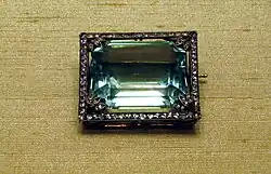 An aquamarine brooch