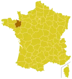 Locator map of Archdiocese of Rennes