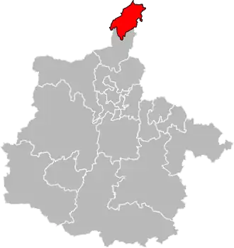 Situation of the canton of Givet in the department of Ardennes