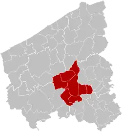 Location of the arrondissement in West Flanders