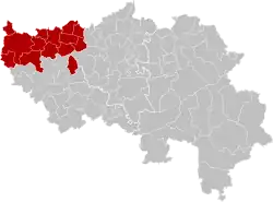 Location of the arrondissement in Liège
