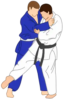 illustration of Ashi-Guruma Judo throwing technique