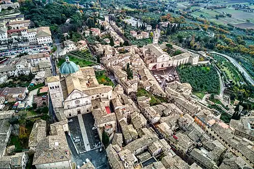 The basilica vicinity in Assisi, just below the Assisi Cathedral