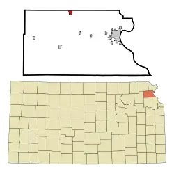 Location within Atchison County and Kansas