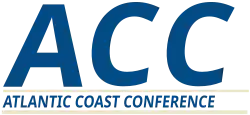 The logo of the Atlantic Coast Conference in blue letters