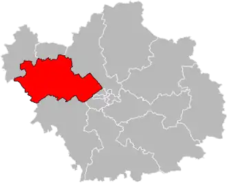 Situation of the canton of Saint-Lyé in the department of Aube