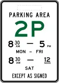 (R5-61) 2 Hour Parking Area