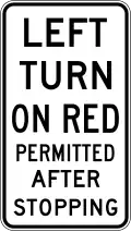 (R2-20) Left Turn on Red Permitted after Stopping