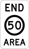 (R4-11) End of 50&nbsp;km/h Speed Limit Zone Area
