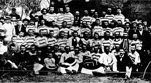Australian Football teams in Durban, South Africa, 1900. The game survived there until 1914.