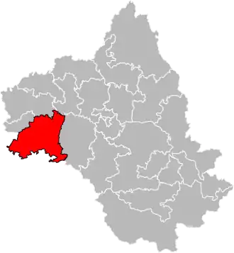 Situation of the canton of Aveyron et Tarn in the department of Aveyron