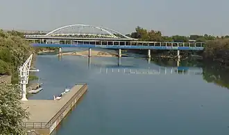 View from the bridge of La Unión del Azud and the Giménez Abad bridge