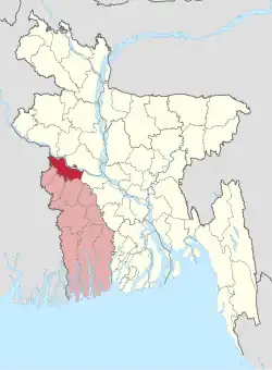 Location of Kushtia District in Bangladesh
