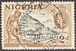 Depicting tin mining in Nigeria, 1953