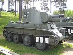 Finnish BT-42 self-propelled gun at Parola Tank Museum, armed with a QF 4.5 inch
