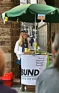 BUND information stand as part of an anti-nuclear vigil, 2011 in Minden
