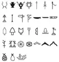 Symbols resembling everyday objects