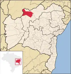 Location of Pilão Arcado in Bahia