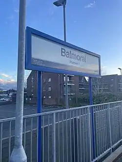 Balmoral station platform signs