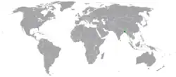 Map indicating locations of Bangladesh and Haiti