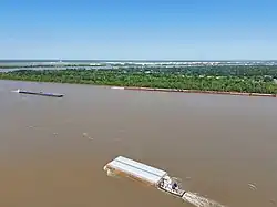 Barges in the Mississippi River near Convent