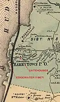 Map Excerpt, showing Edgewater in 1867.