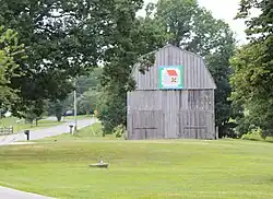 Barn just off the intersection of Barstow Road and Maryland Route 231 that features one of the designs from the "Calvert Barn Quilt Trail"