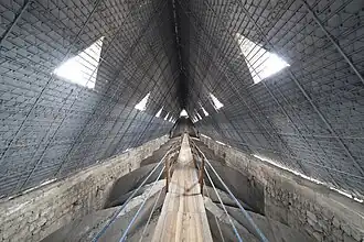 Catwalk leading to the roof.