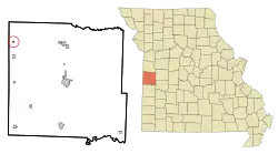 Location of Merwin, Missouri