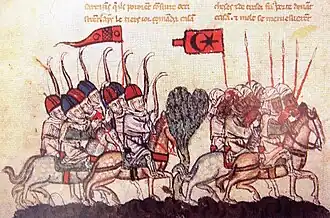 Battle of Wadi al-Khaznadar (Battle of Homs) of 1299 (14th-century miniature)