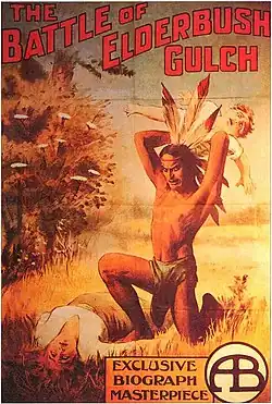 Theatrical release poster showing Western scene with Native Americans and settlers