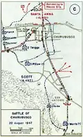Battle map of Churubusco