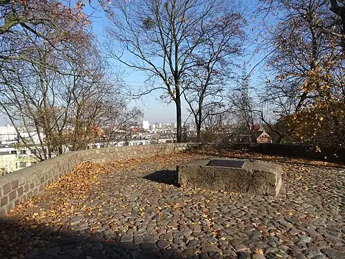 Memorial plaque of the 1956 radio tower action