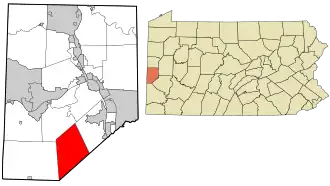 Location in Beaver County and state of Pennsylvania