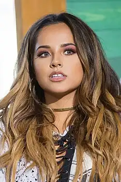 Closeup image of Becky G facing the camera