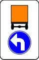 D4: Direction of vehicles transporting dangerous goods (turn left)
