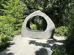 Artwork in a garden.