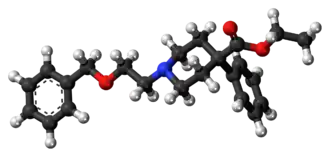 Ball-and-stick model of the benzethidine molecule