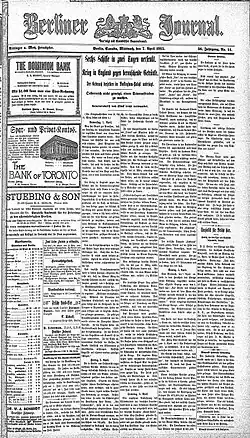 Berliner Journal front page