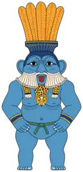 Bes was sometimes depicted with blue skin