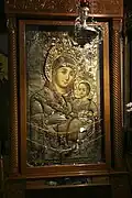 Icon of Mary and Jesus ("Mary of Bethleem") near the staircase to the Nativity Grotto