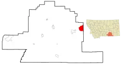 Location of Muddy, Montana