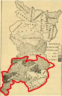 Map of Amalgamated Orissa with Bihar before 1936