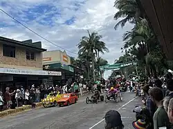 Billycarts for the top of the hill at the 2025 Bangalow Billycart Derby