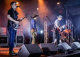 Black Midi performing in 2019.