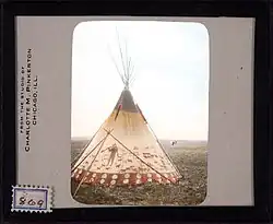 Siksika war tipi, Montana, by McClintock