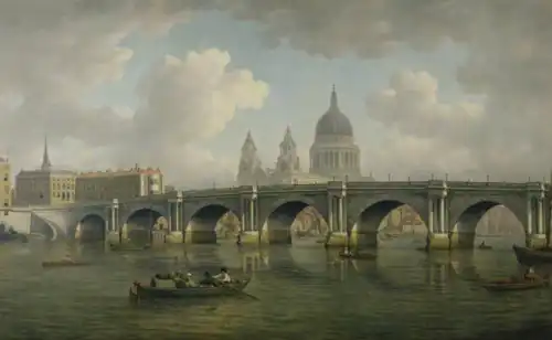 Blackfriars Bridge and St Paul's Cathedral by William Marlow, c.1762